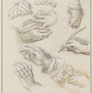Six studies of hands